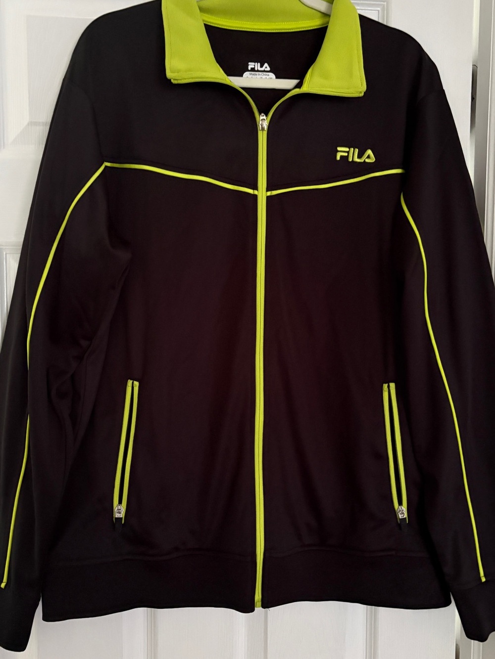 Fila Black Jacket with Neon Yellow Trim #0012
